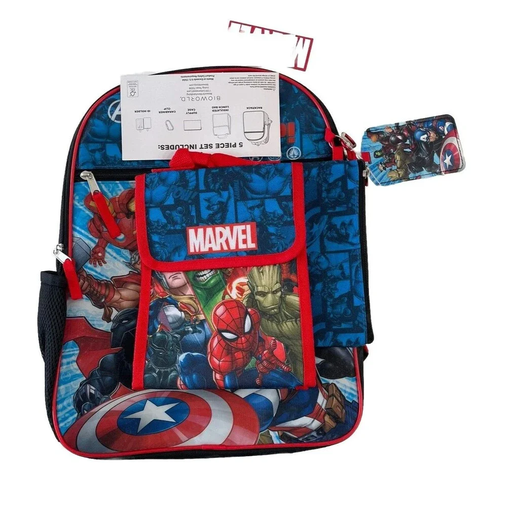 Marvel,5 Piece Backpack Set For Boys